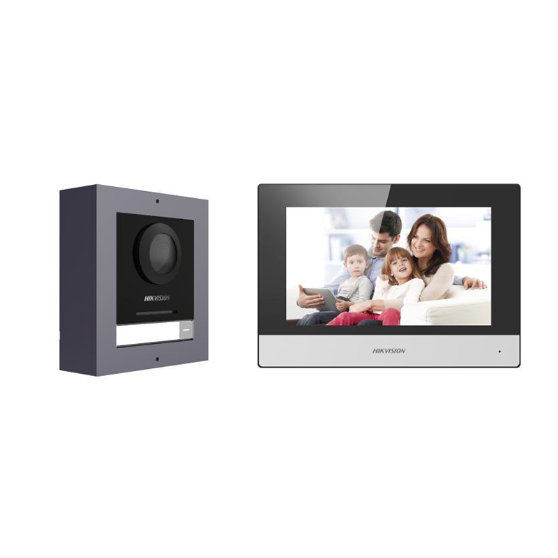 DS-KIS602 : Kit videophone IP interphone 2MP Connect par application telephone avec controle D'acces integrie - HIKVISION