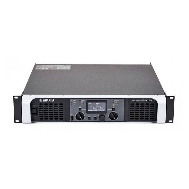 PX3 :   amplificateur de puissance 2x300 W 2x300 W, bridgeable, classe D, filtres passe-bas et haut, écran LCD, 2 modes de configuration, traitement D-Contour, égaliseur, crossover, filtres, délai et limiteur Couleur : Noir  -YAMAHA