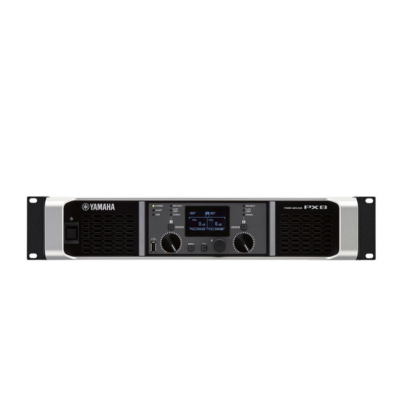 PX8 : amplificateur de puissance 2×800 W, classe D, filtres passe-bas et haut, écran LCD, 2 modes de configuration, traitement D-Contour, égaliseur, crossover, filtres, délai et limiteur Couleur : Noir – YAMAHA