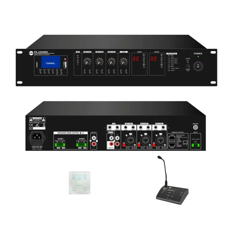 PA-2120MX Amplificateur mélangeur 2 zones avec USB/SD/FM/Bluetooth CMX
