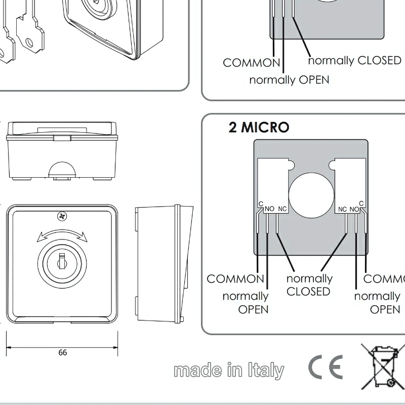 Contacteur à Clé Proteco PRS15 / MYRS - Accessoire Essentiel pour Vos Portails Automatiques