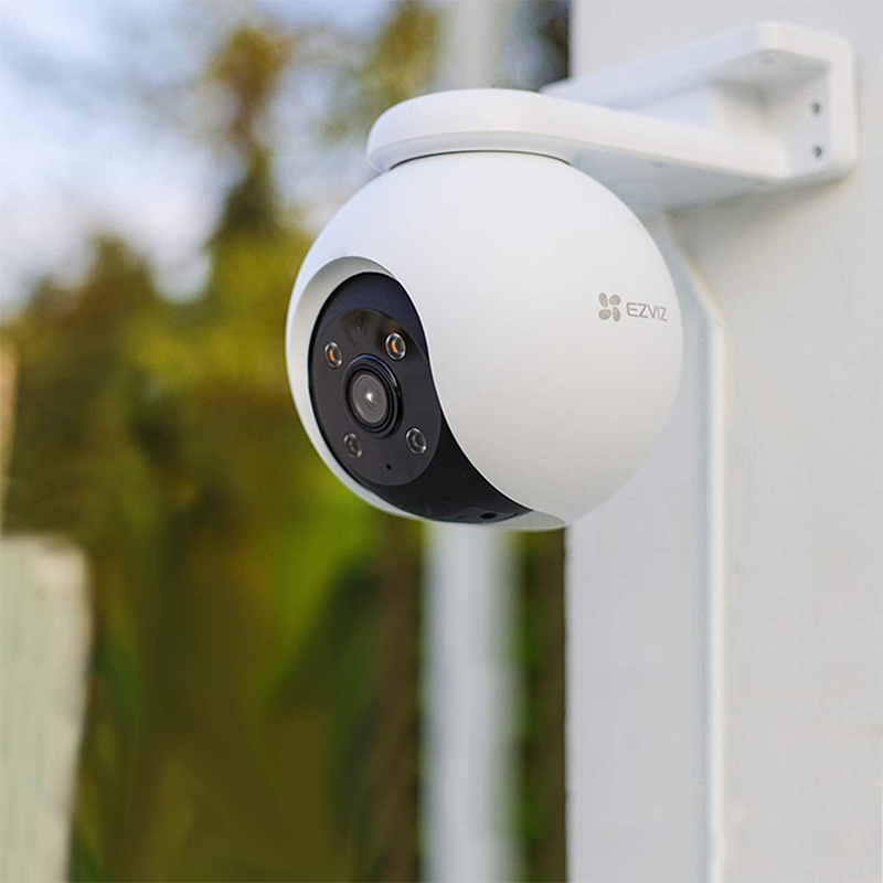 Caméra Wi-Fi EZVIZ Motorisée 360° 3K/5MP CS-H8 avec emplacement carte memoire jusqu’à 512 Go