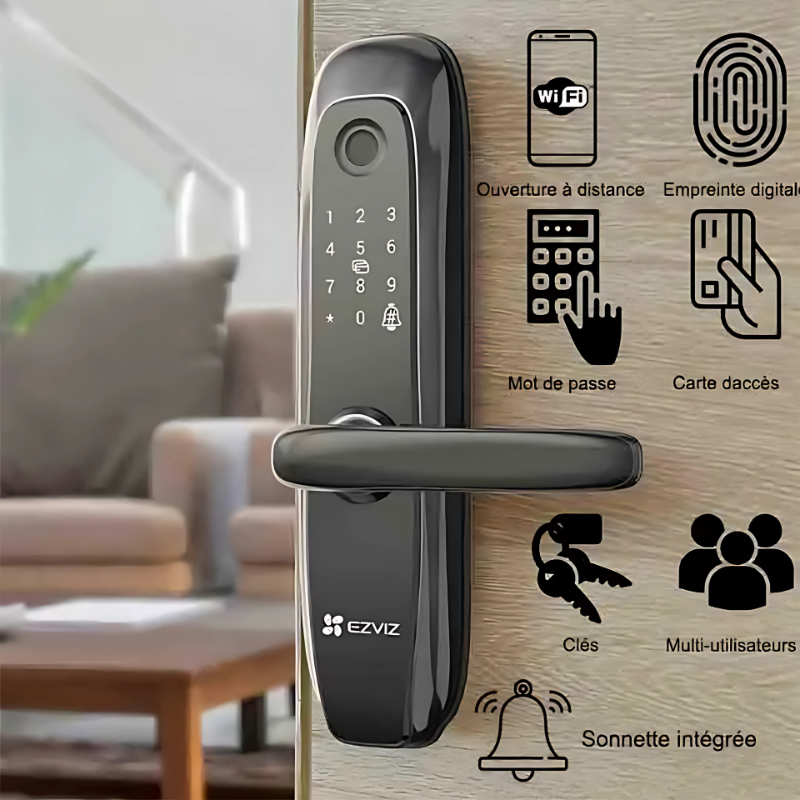Serrure Intelligente L2 EZVIZ – Sécurité Sans Clé avec Fonctionnalités Avancées