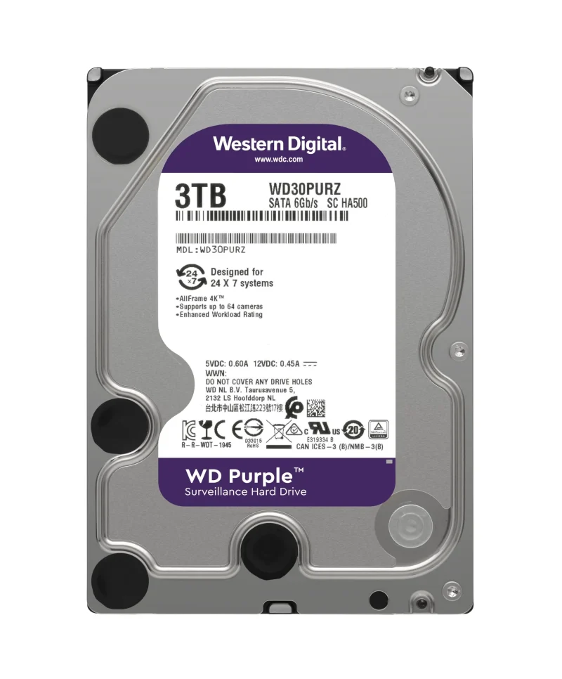 Western Digital 3TB Disque Dur – Performance et Fiabilité pour Vidéosurveillance