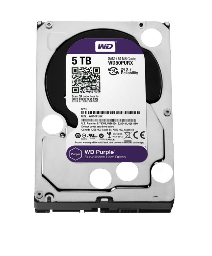 Western Digital 5TB Disque Dur – Stockage Haute Capacité pour Vidéosurveillance